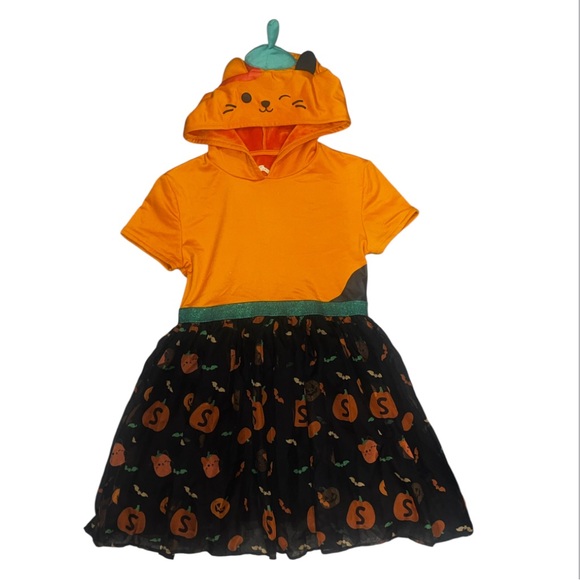 Squishmallows Kids Pumpkin Hooded Dress W/ Tail Cosplay/ Halloween/ Dress Up NWT - Picture 4 of 14